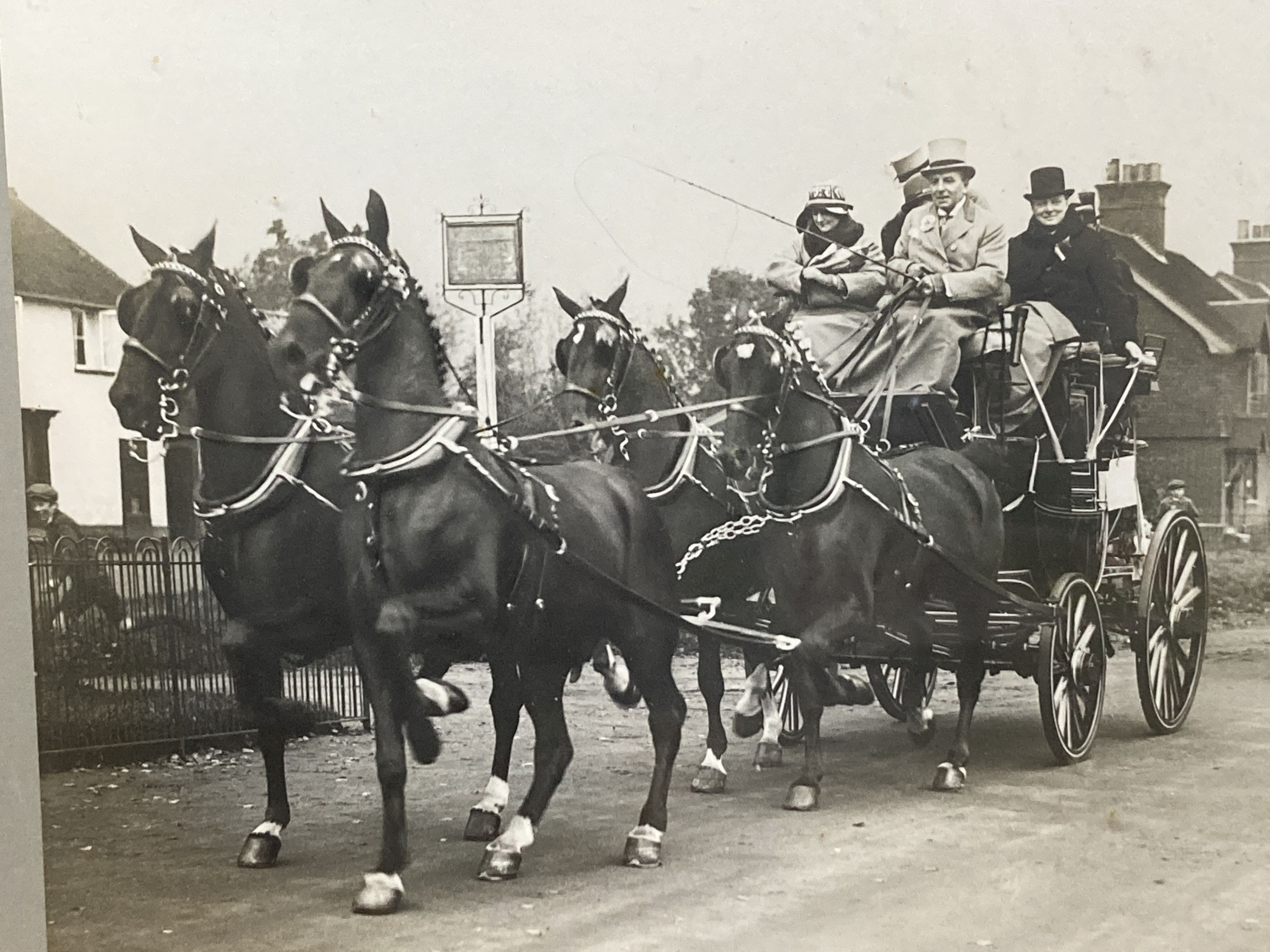 The Sport and General Press Agency Ltd., three monochrome photographs, 1920s, Winston Churchill and HRH Duchess of York, 28 x 24cm